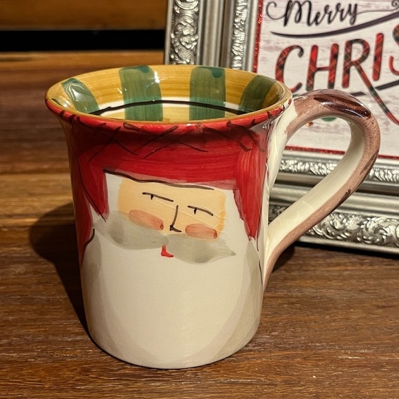 Vietri Italy "OLD ST NICK" Striped Hat Christmas Mug NOS - EXCELLENT CONDITION - Picture 1 of 9